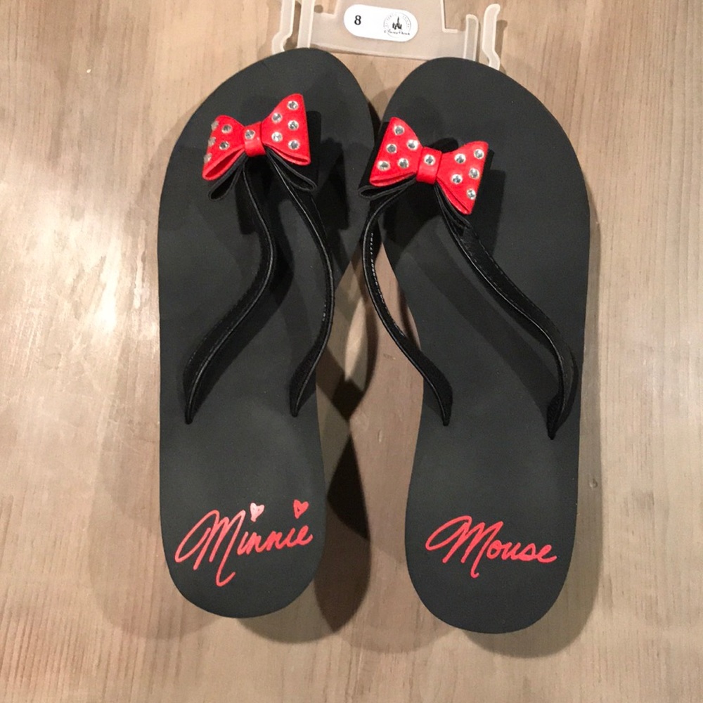 New Disney Minnie Mouse Heeled Flip Flops! Size 8
